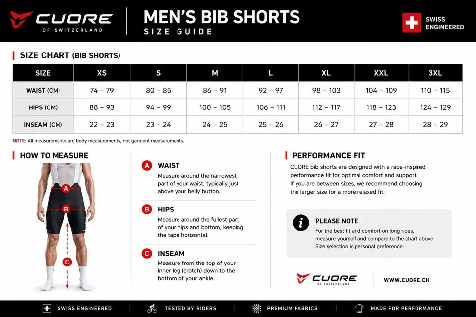 Continental CUORE Silver Bib Shorts Mens Large Black White Swiss Cycling RRP£150