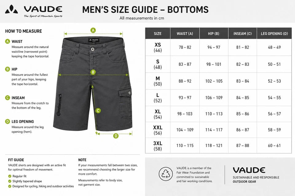 Share VAUDE Continental Gravel Bike Shorts MTB Cargo Shorts Cycling Outdoor Casual